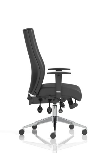 Onyx Ergo Posture Chair Black Soft Bonded Leather Without Headrest With Arms