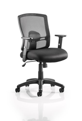 Portland Task Operator Chair Black Back Black Airmesh Seat With Arms | OP000105 | Dynamic
