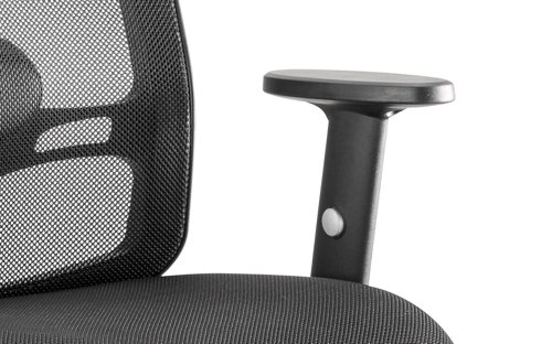 Portland Task Operator Chair Black Back Black Airmesh Seat With Arms