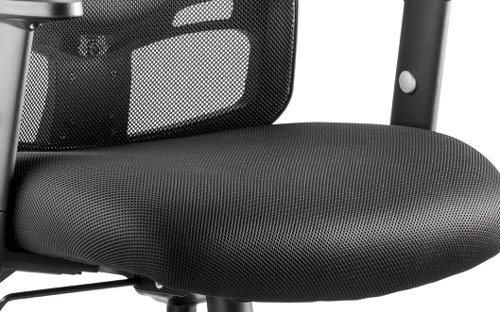 OP000105 Portland Task Operator Chair Black Back Black Airmesh Seat With Arms