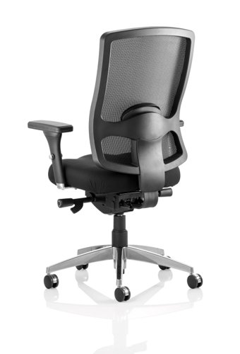 Regent Task Operator Chair Black Fabric Black Mesh Back With Arms