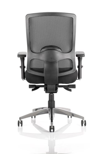 60456DY - Regent Chair Black Fabric Black Mesh Back With Arms OP000113