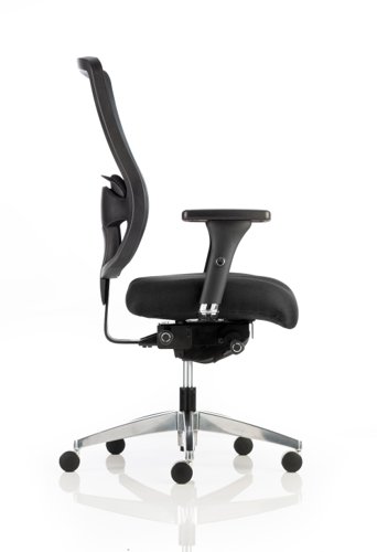 Regent Chair Black Fabric Black Mesh Back With Arms OP000113