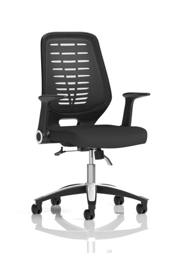 Relay Task Operator Chair Airmesh Seat Black Back With Arms  | County Office Supplies