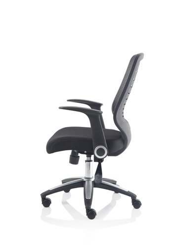 Relay Task Operator Chair Black Back With Folding Arms Black Airmesh Seat
