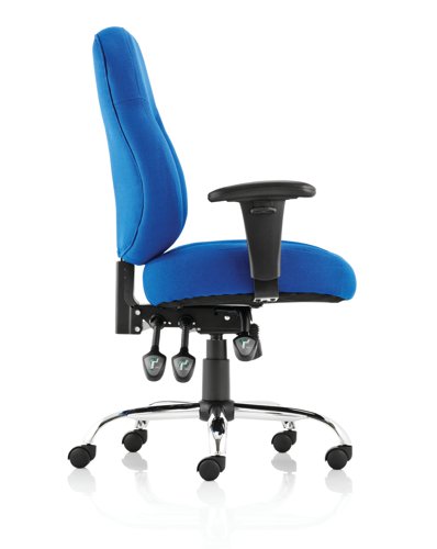 Storm Task Operator Chair Blue Fabric With Arms