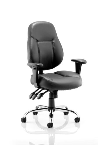 Storm Task Operator Chair Black Bonded Leather With Arms