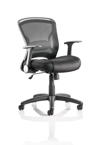 Zeus Task Operator Chair Black Fabric Black Mesh Back With Arms | OP000140 | Dynamic