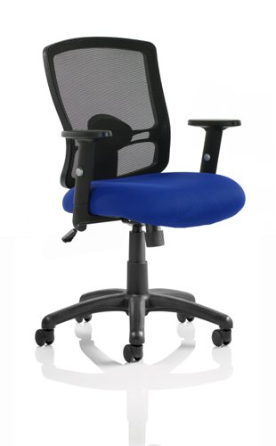 Portland Task Operator Chair Black Back Blue Airmesh Seat With Arms | OP000219 | Dynamic