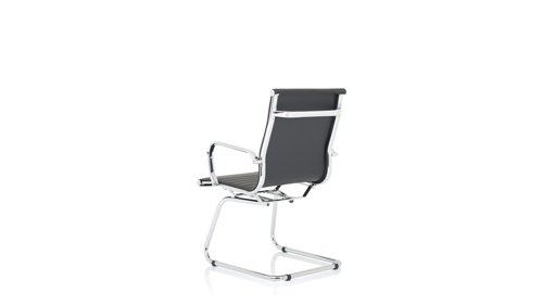 Nola Black Soft Bonded Leather Cantilever Chair OP000224 Dynamic