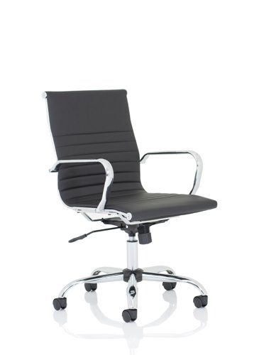 Nola Medium Black Soft Bonded Leather Executive Chair OP000225 Office Chairs 60316DY