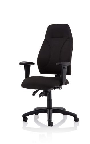 Esme Black Fabric Posture Chair With Height Adjustable Arms