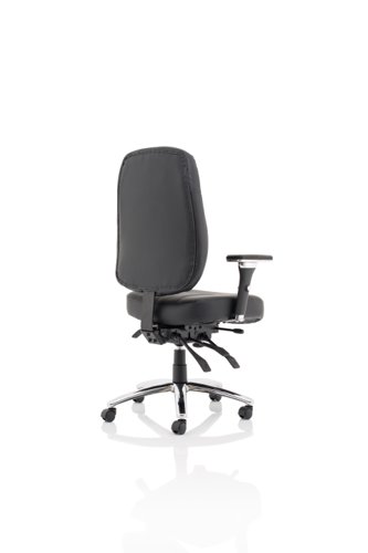 80424DY - Barcelona Deluxe Black Leather Operator Chair OP000241