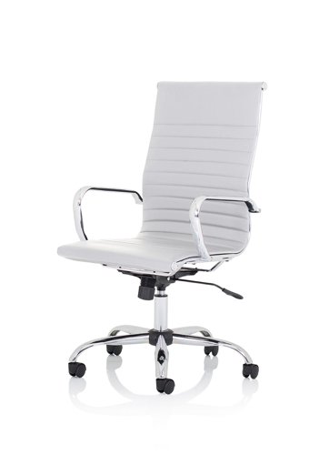 OP000256 Nola High Back White Soft Bonded Leather Executive Chair