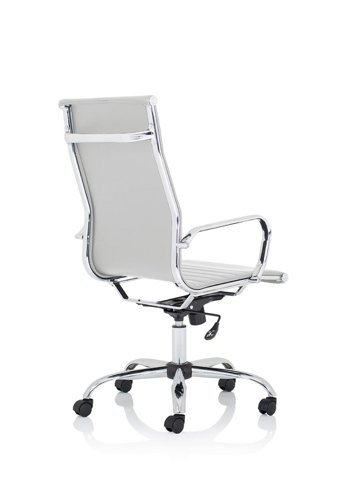 Nola High Back White Soft Bonded Leather Executive Chair Office Chairs OP000256