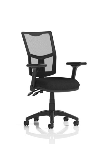 Eclipse Plus II Lever Task Operator Chair Mesh Back With Black Seat With Height Adjustable And Folding Arms