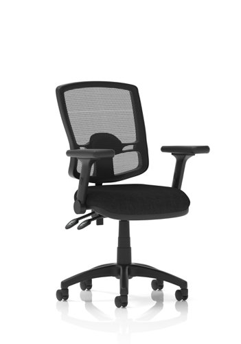 Eclipse Plus II Lever Task Operator Chair Deluxe Mesh Back With Black Seat With Height Adjustable And Folding Arms