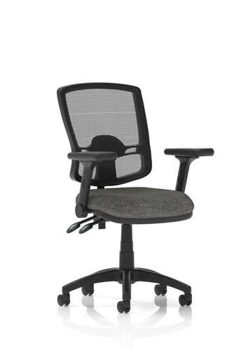 Eclipse Plus II Lever Task Operator Chair Deluxe Mesh Back With Charcoal Seat With Height Adjustable And Folding Arms