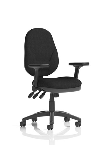 Eclipse Plus XL Lever Task Operator Chair Black With Height Adjustable And Folding Arms