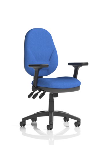 Eclipse Plus XL Lever Task Operator Chair Blue With Height Adjustable And Folding Arms