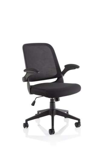 Crew Task Operator Mesh Office Chair With Folding Arms Black - OP000318 - 17128DY Buy online at Office 5Star or contact us Tel 01594 810081 for assistance