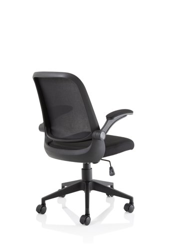 Crew Task Operator Mesh Office Chair With Folding Arms Black - OP000318 - 17128DY