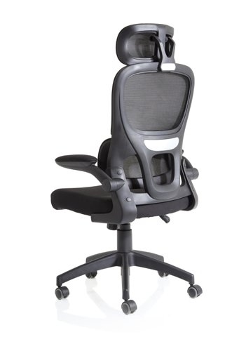 Iris Mesh Back Task Operator Office Chair Black Fabric Seat With Headrest - OP000321