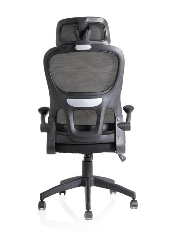Iris Task Operator Black Mesh Back Fabric Seat With Headrest | OP000321 | Dynamic