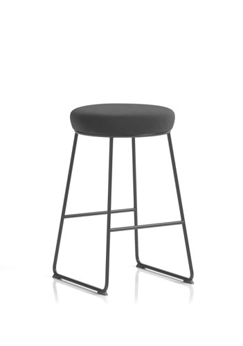 Turin Stool Black Frame Black Seat Pad