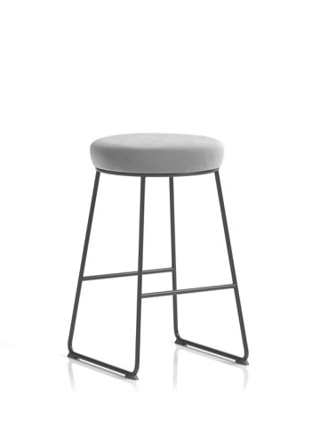 Turin Stool Black Frame Grey Seat Pad