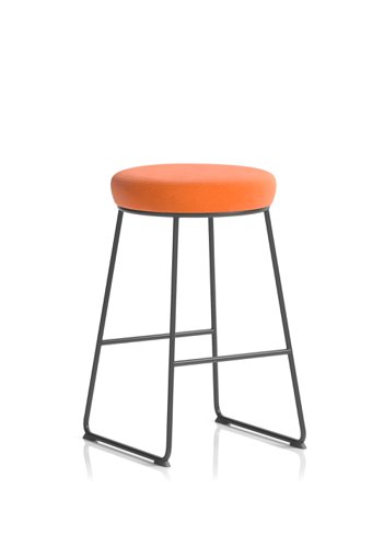 Turin Stool Black Frame Burnt Orange Seat Pad