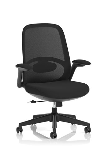 Crew 2 Task Operator Mesh Back Chair With Folding Arms Black