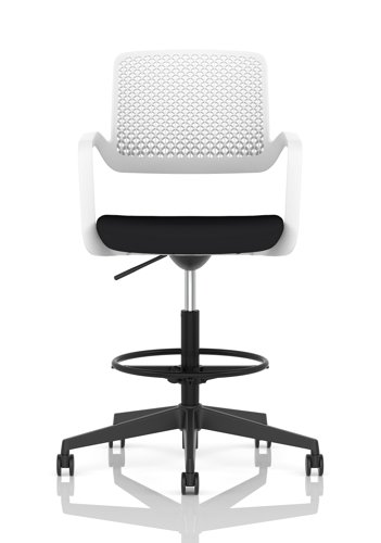 Cosmo Hi Rise Chair White Frame Black Seat