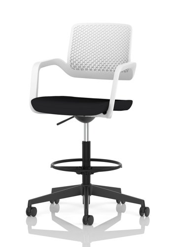 Cosmo Hi Rise Chair White Frame Black Seat