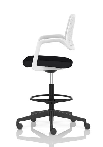 Cosmo Hi Rise Chair White Frame Black Seat