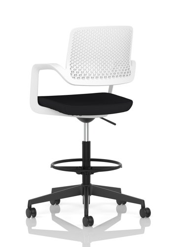 Cosmo Hi Rise Chair White Frame Black Seat