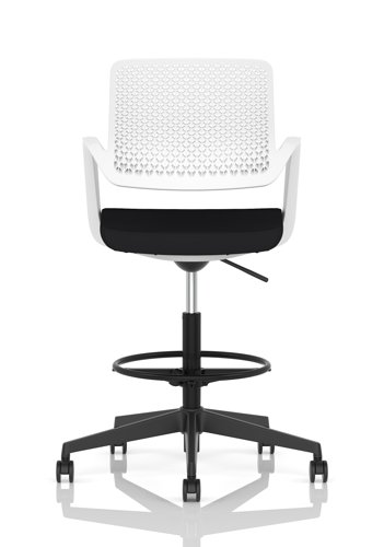 Cosmo Hi Rise Chair White Frame Black Seat