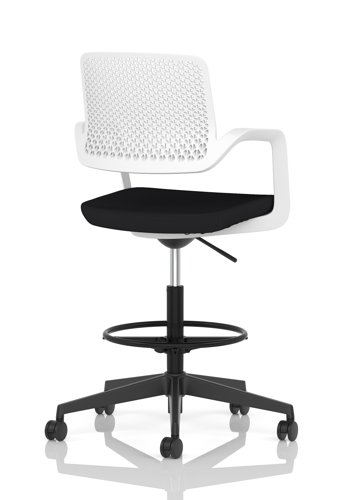 Cosmo Hi Rise Chair White Frame Black Seat