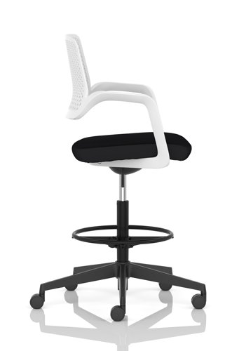 Cosmo Hi Rise Chair White Frame Black Seat