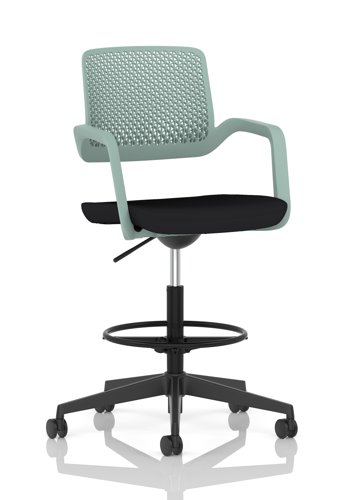 Cosmo Hi Rise Chair Green Frame Black Seat