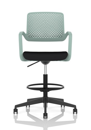 Cosmo Hi Rise Chair Green Frame Black Seat
