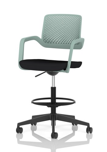Cosmo Hi Rise Chair Green Frame Black Seat