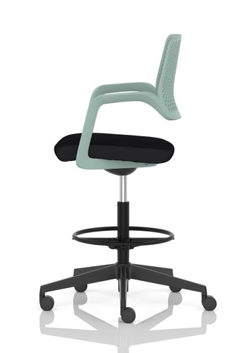 Cosmo Hi Rise Chair Green Frame Black Seat