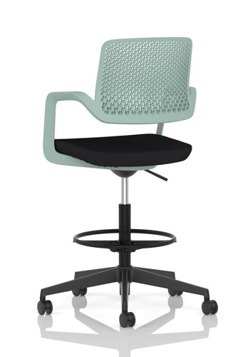 Cosmo Hi Rise Chair Green Frame Black Seat