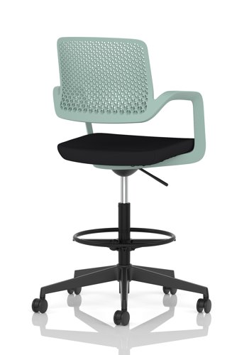Cosmo Hi Rise Chair Green Frame Black Seat