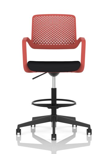Cosmo Hi Rise Chair Red Frame Black Seat