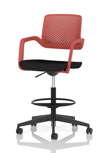 Cosmo Hi Rise Chair Red Frame Black Seat