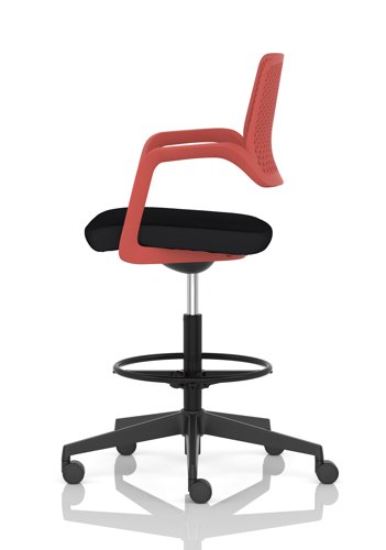 Cosmo Hi Rise Chair Red Frame Black Seat