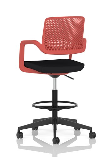 Cosmo Hi Rise Chair Red Frame Black Seat