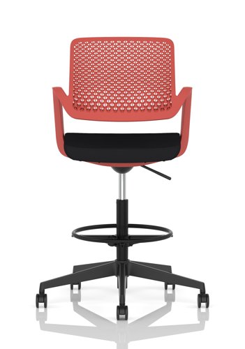 Cosmo Hi Rise Chair Red Frame Black Seat